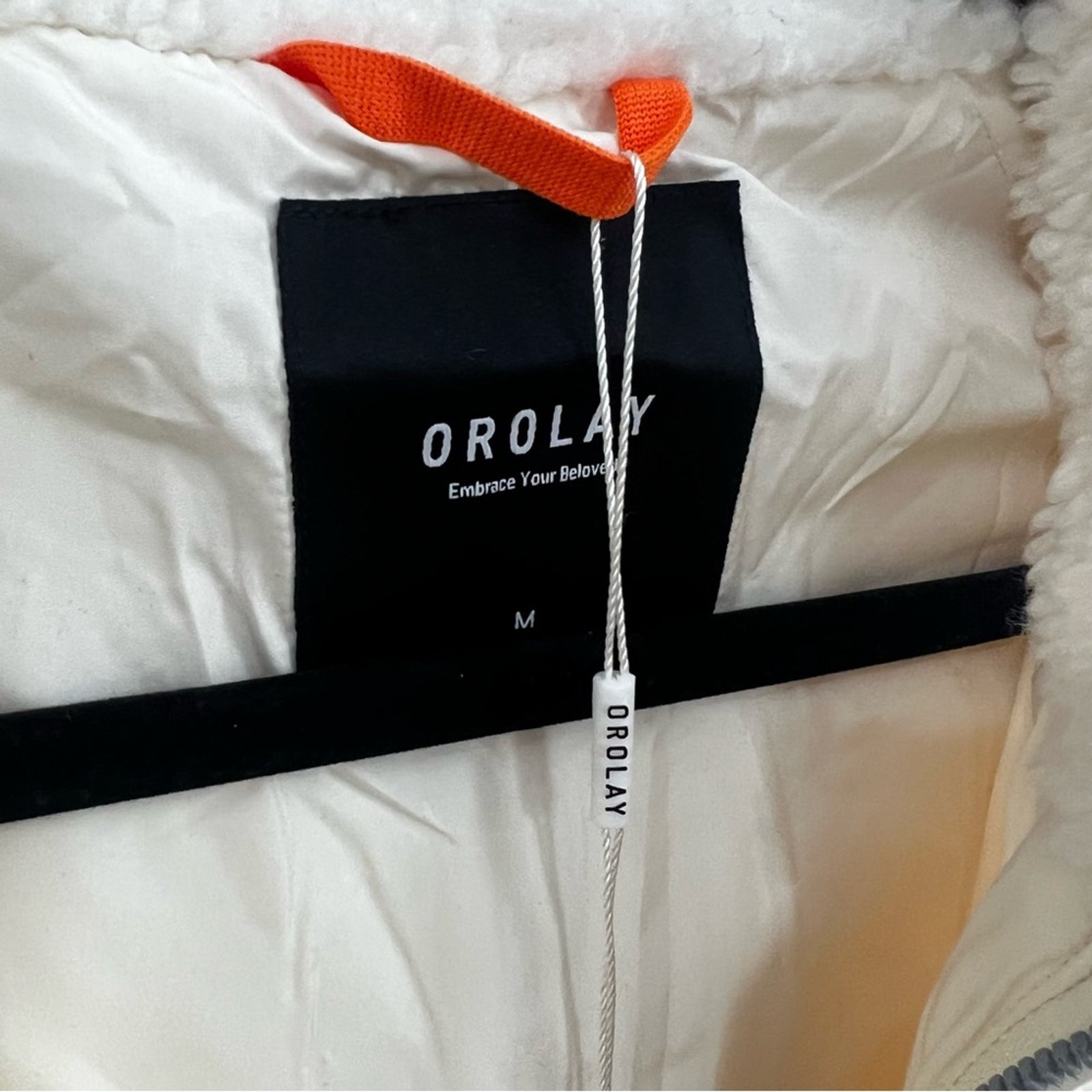 Orolay Full-Zip Oversized Sherpa Fleece Jacket Off White Cream Medium Nwt — image 6 of 8
